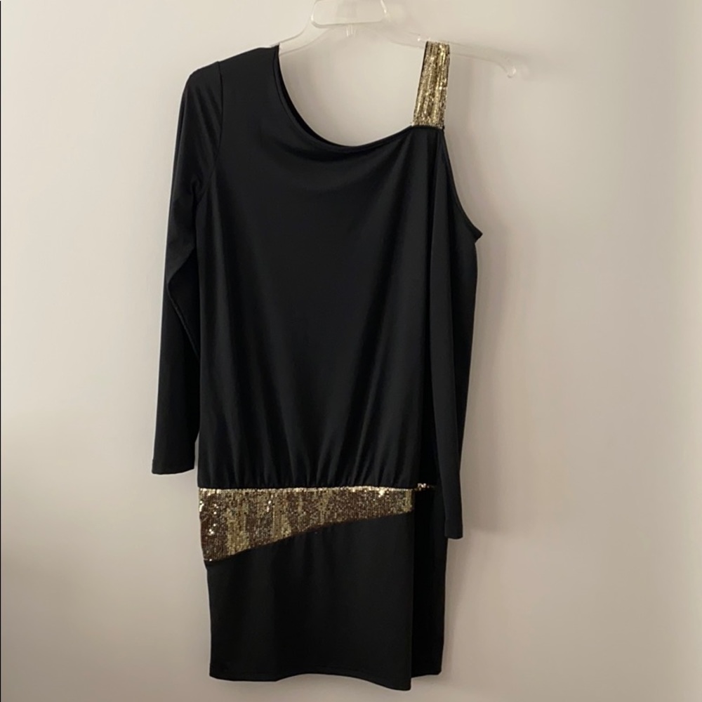 Black and gold party dress
